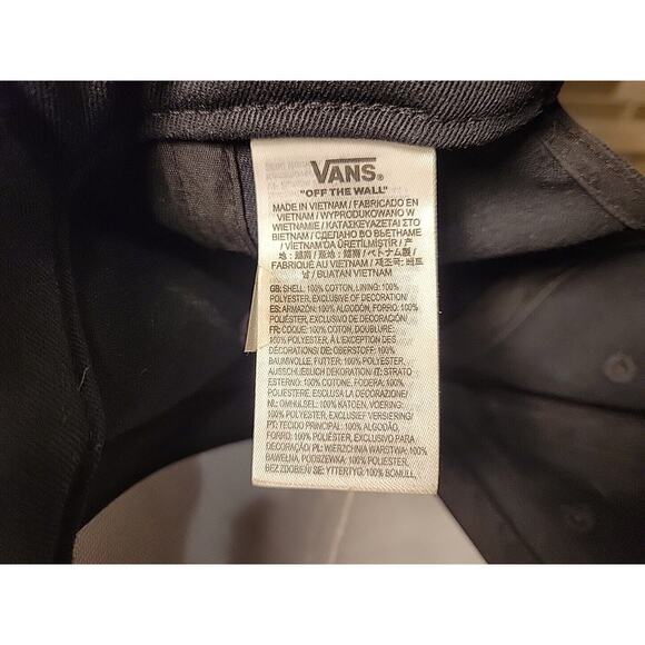 VANS OFF THE WALL HAT ADJUSTABLE SNAPBACK CAP ONE SIZE FITS BLACK - Picture 6 of 9